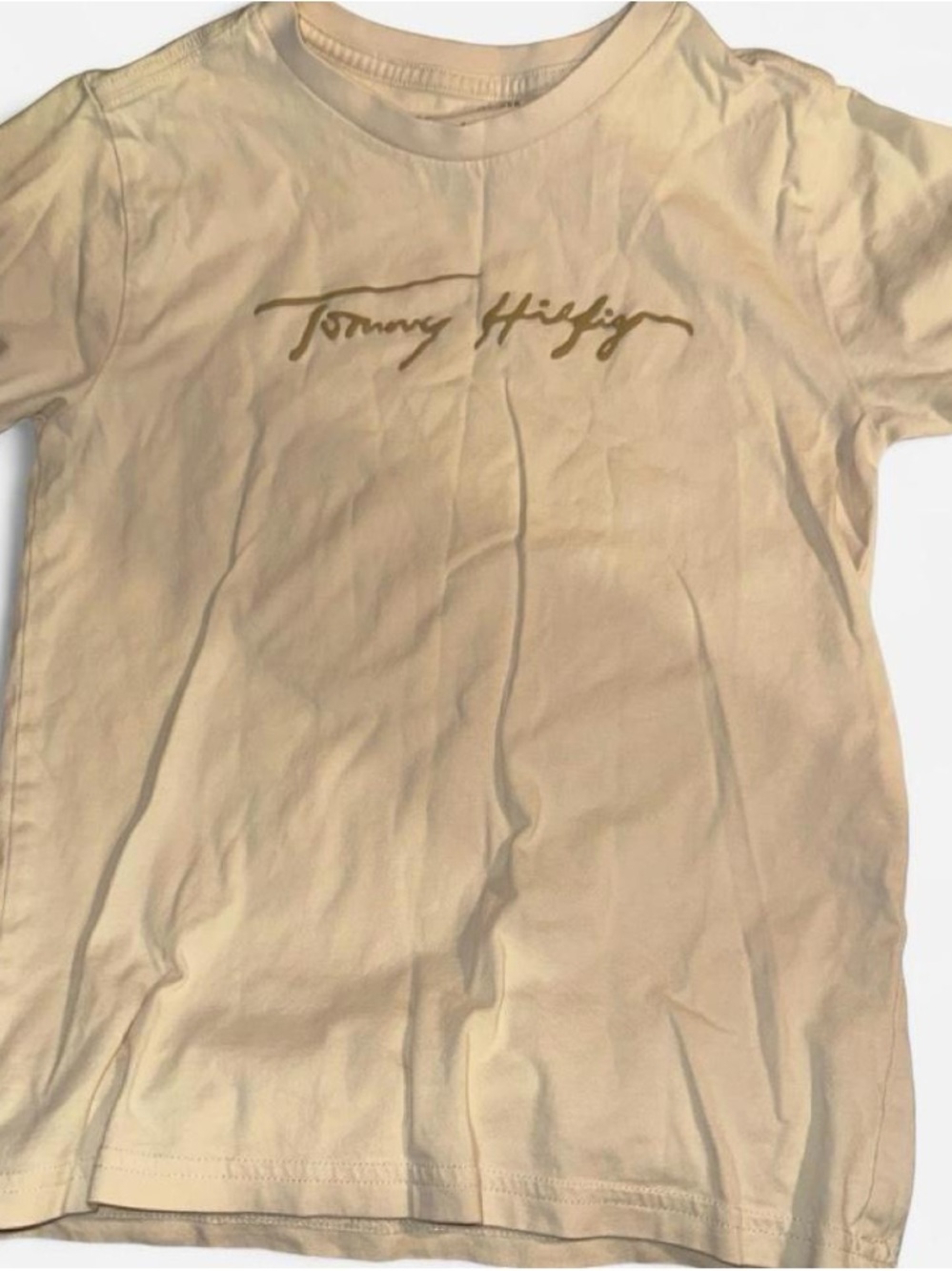 Tommy Hilfiger Cream Logo Short Sleeve Tee